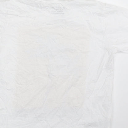 Primark Boys White  100% Cotton Pullover T-Shirt Size 10-11 Years Crew Neck Pullover - San Francisco Vibes
