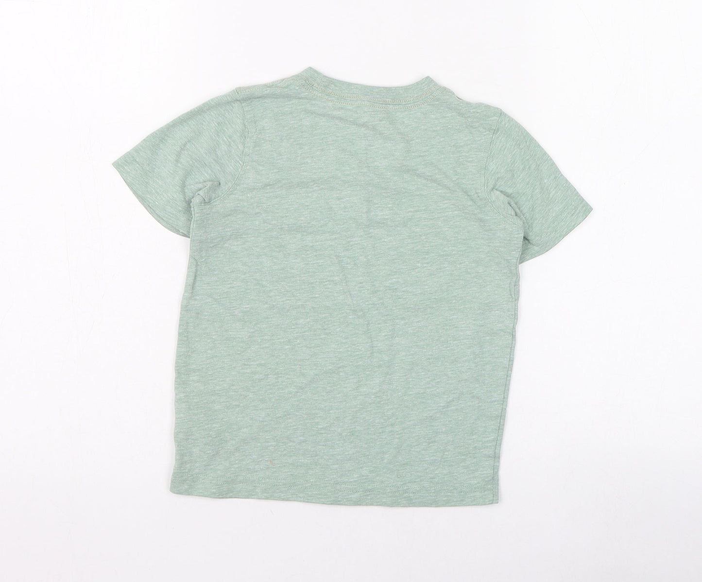 Carter's Boys Green  Cotton Basic T-Shirt Size 4 Years Round Neck Pullover - American football