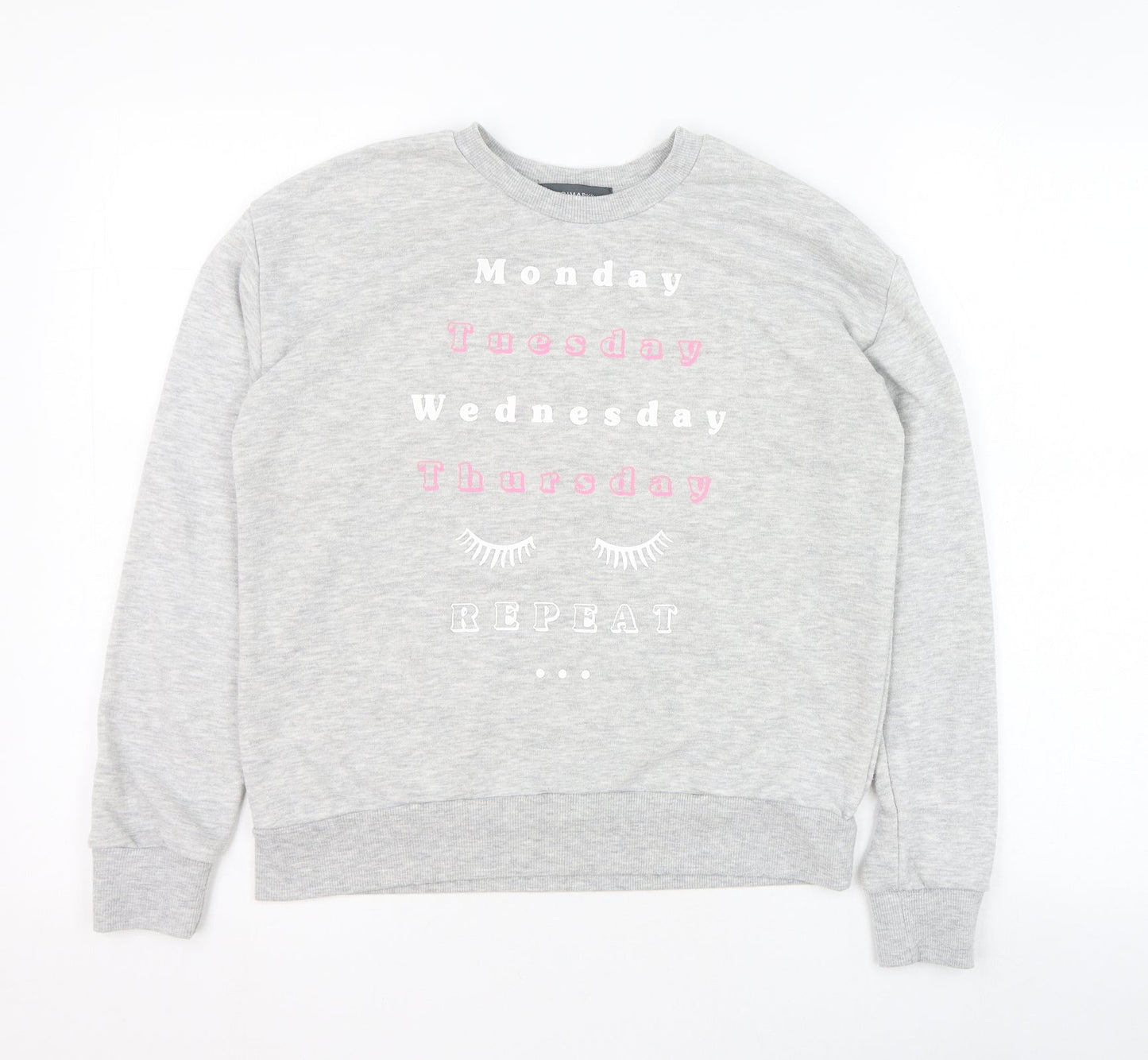 Primark Womens Grey  Polyester Pullover Sweatshirt Size 8  Pullover