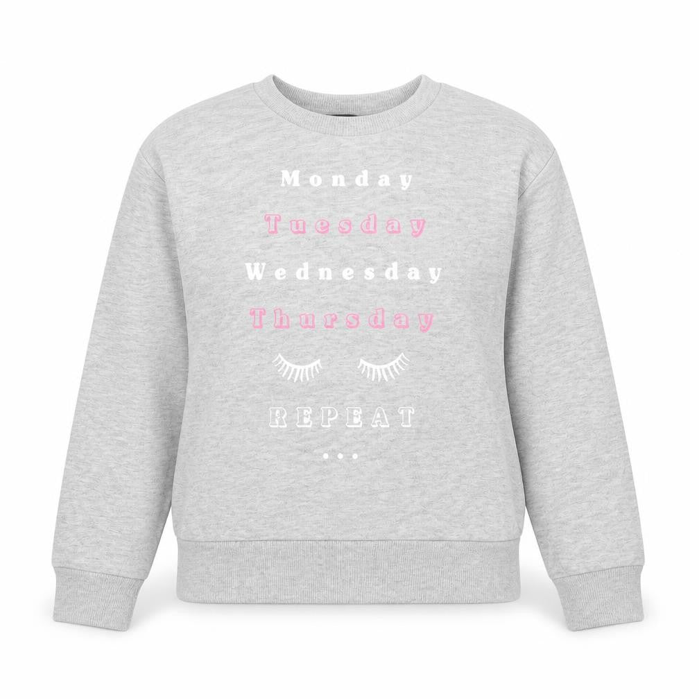 Front view of Primark women’s grey polyester pullover sweatshirt, size UK 8, pullover