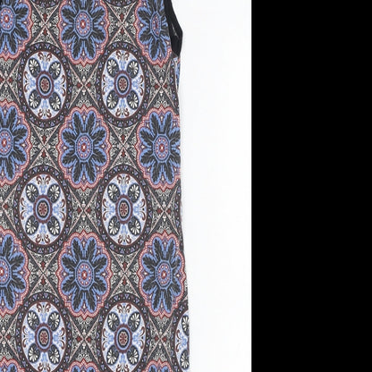 New Look Womens Blue Paisley Viscose Pencil Dress  Size 10  Round Neck Pullover