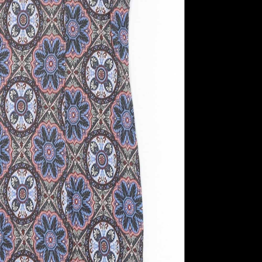 New Look Womens Blue Paisley Viscose Pencil Dress  Size 10  Round Neck Pullover