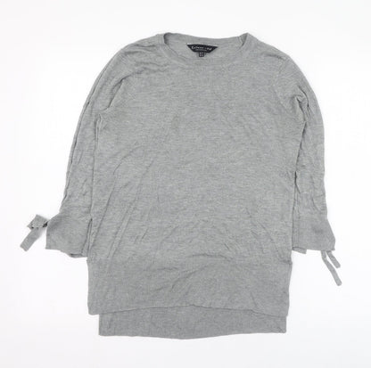 F&F Womens Grey Round Neck  Viscose Pullover Jumper Size 12