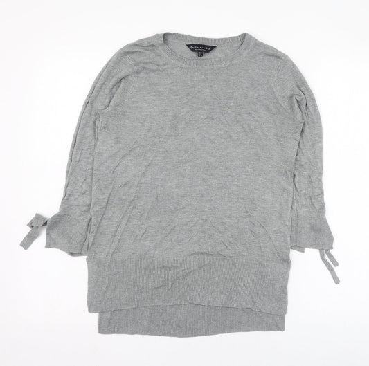 F&F Womens Grey Round Neck  Viscose Pullover Jumper Size 12