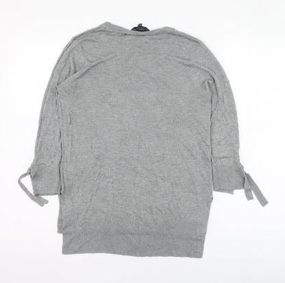 F&F Womens Grey Round Neck  Viscose Pullover Jumper Size 12