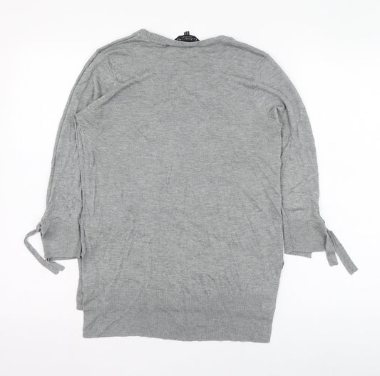 F&F Womens Grey Round Neck  Viscose Pullover Jumper Size 12