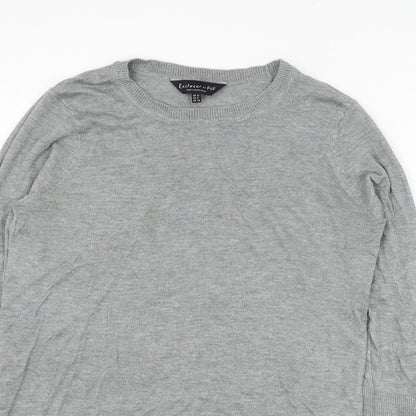 F&F Womens Grey Round Neck  Viscose Pullover Jumper Size 12