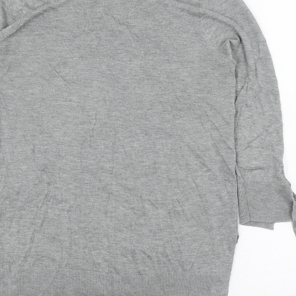 F&F Womens Grey Round Neck  Viscose Pullover Jumper Size 12
