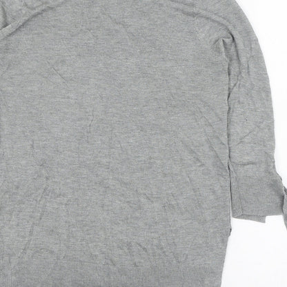 F&F Womens Grey Round Neck  Viscose Pullover Jumper Size 12