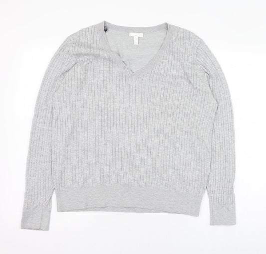 Womens UK Size L H&M Grey Pullover Jumper