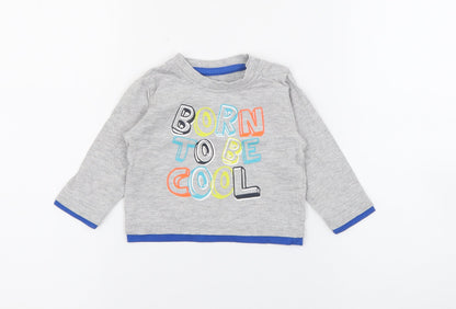 Dunnes Stores Baby Green  Cotton Pullover T-Shirt Size 6-9 Months Crew Neck Snap