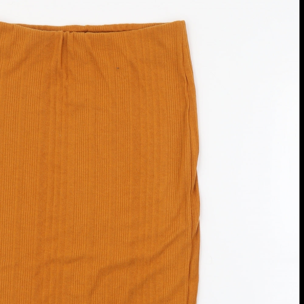 Primark Womens Yellow  Polyester Straight & Pencil Skirt Size 12