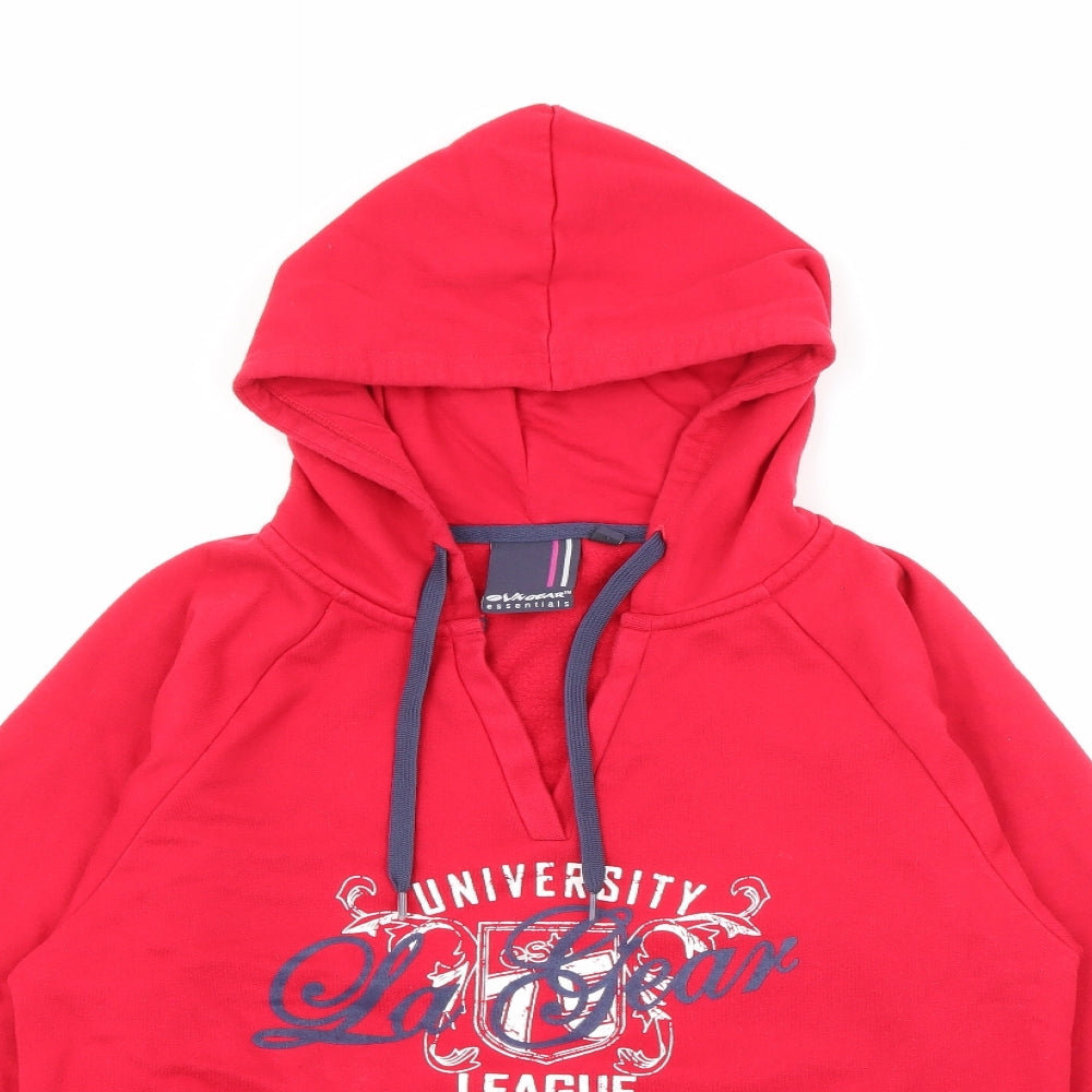 Womens UK Size S LA Gear Red Pullover Hoodie
