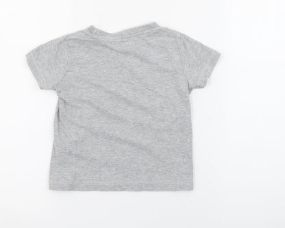 F&F Baby Grey  Cotton Pullover T-Shirt Size 12-18 Months Crew Neck
