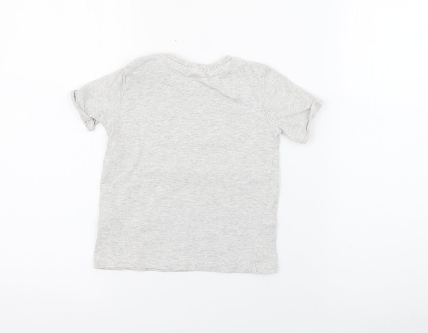 F&F Baby Grey  Cotton Pullover T-Shirt Size 12-18 Months Crew Neck Snap