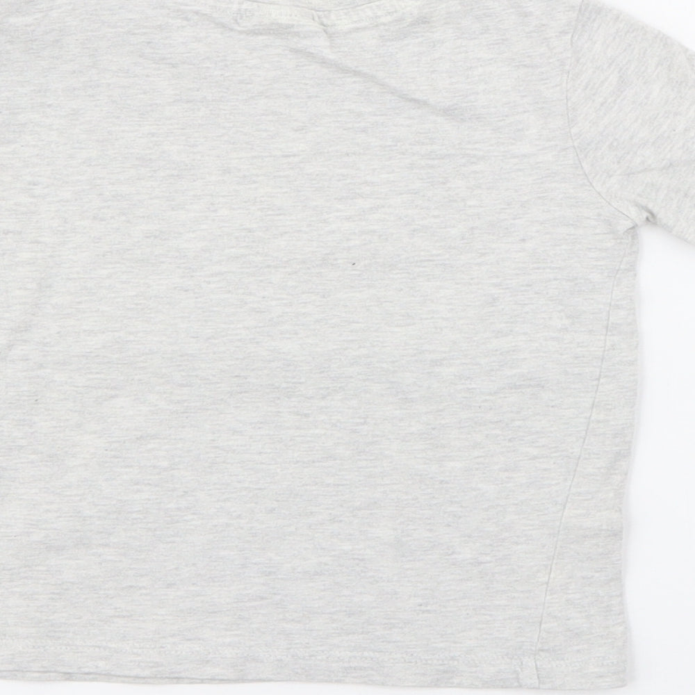 F&F Baby Grey  Cotton Pullover T-Shirt Size 12-18 Months Crew Neck Snap