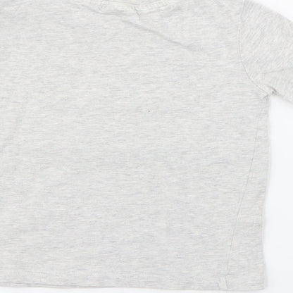 F&F Baby Grey  Cotton Pullover T-Shirt Size 12-18 Months Crew Neck Snap