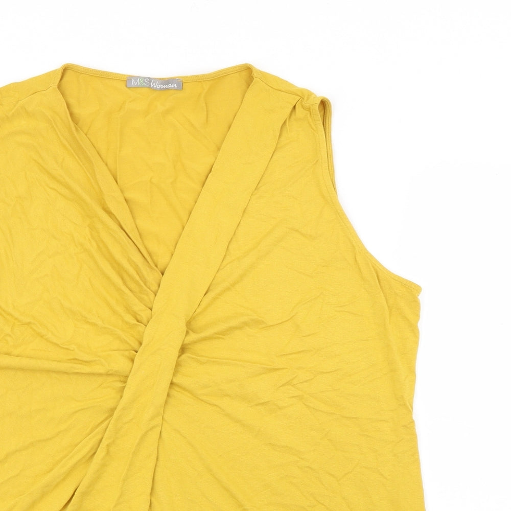 Womens UK Size 16 Marks and Spencer Yellow Pullover Jumper