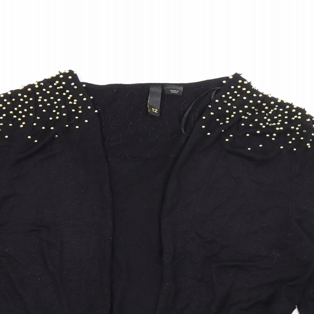 Womens UK Size 12 H&M Black Cardigan Jumper