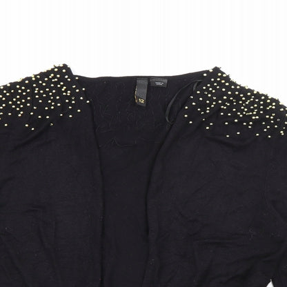 Womens UK Size 12 H&M Black Cardigan Jumper