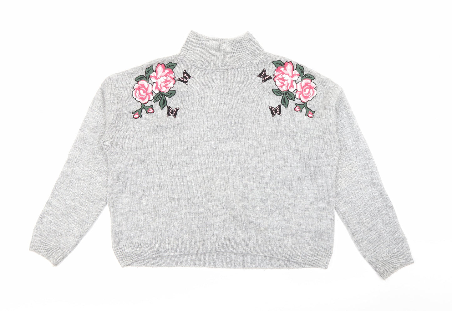 Womens UK Size M New Look Grey Pullover Jumper