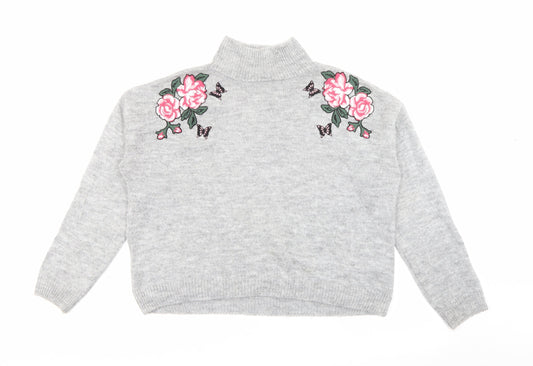 Womens UK Size M New Look Grey Pullover Jumper