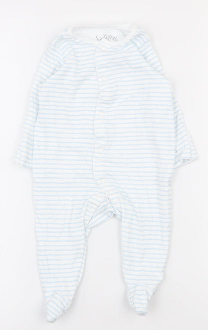 Lullaby Baby White Striped 100% Cotton Babygrow One-Piece Size 24 Months  Snap