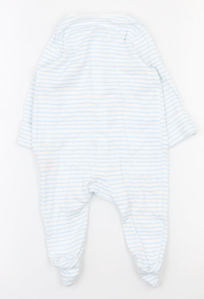Lullaby Baby White Striped 100% Cotton Babygrow One-Piece Size 24 Months  Snap