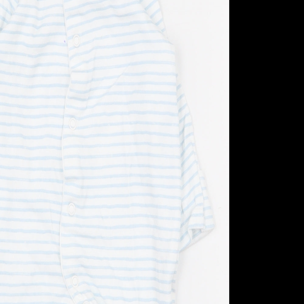 Lullaby Baby White Striped 100% Cotton Babygrow One-Piece Size 24 Months  Snap