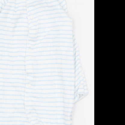 Lullaby Baby White Striped 100% Cotton Babygrow One-Piece Size 24 Months  Snap