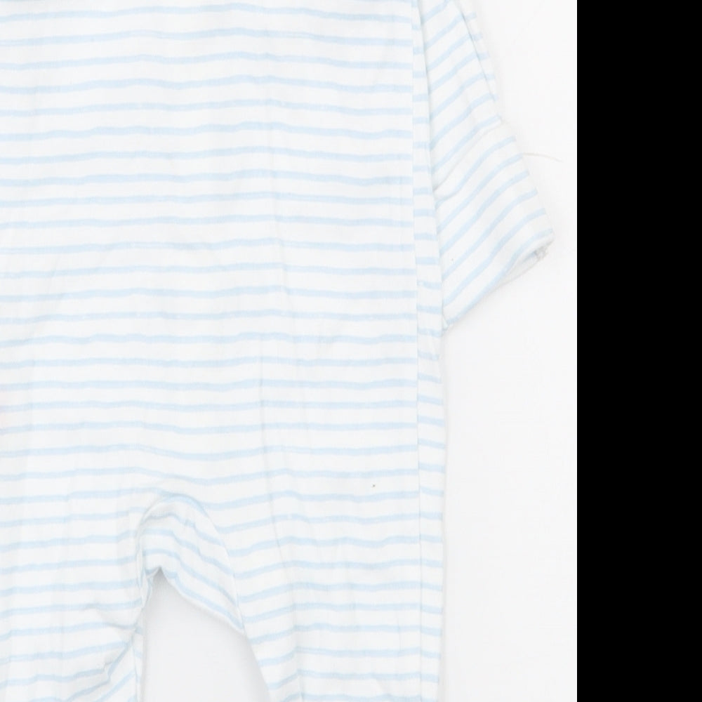 Lullaby Baby White Striped 100% Cotton Babygrow One-Piece Size 24 Months  Snap