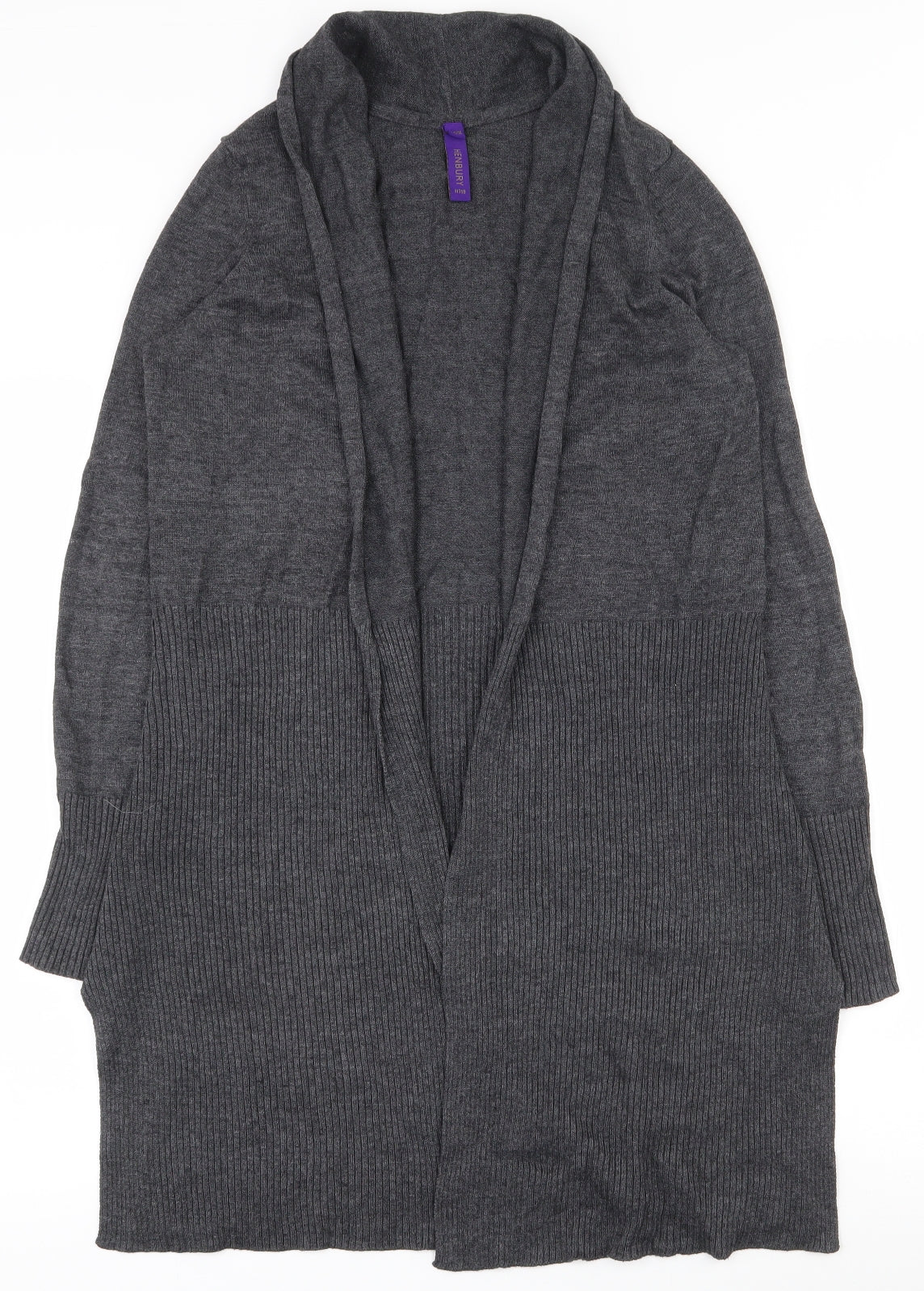 Henbury Womens Grey V-Neck  Cotton  Jumper Size XS