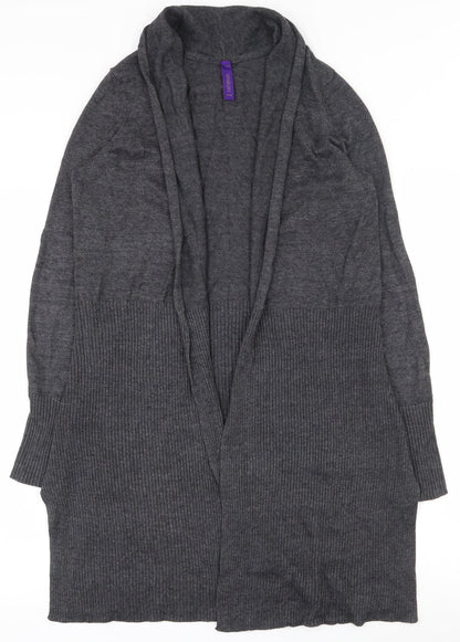 Henbury Womens Grey V-Neck  Cotton  Jumper Size XS