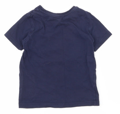 George Boys Blue  100% Cotton Pullover T-Shirt Size 4-5 Years Crew Neck Pullover