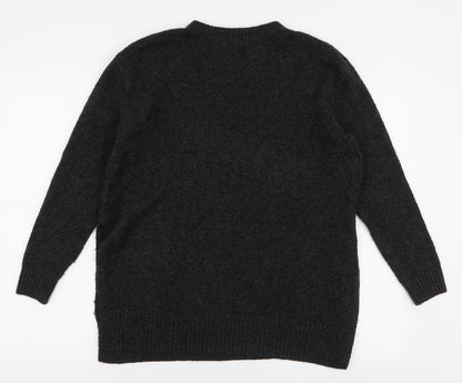 H&M Womens Grey Round Neck  Polyester Pullover Jumper Size S