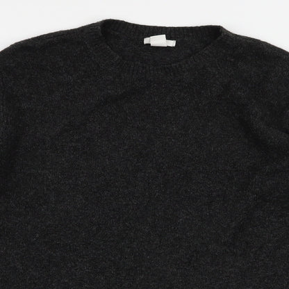 H&M Womens Grey Round Neck  Polyester Pullover Jumper Size S