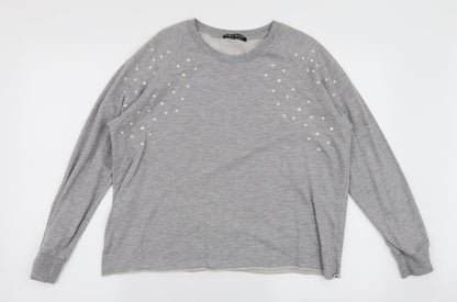 Select Womens Grey  Cotton Pullover Sweatshirt Size 12  Pullover