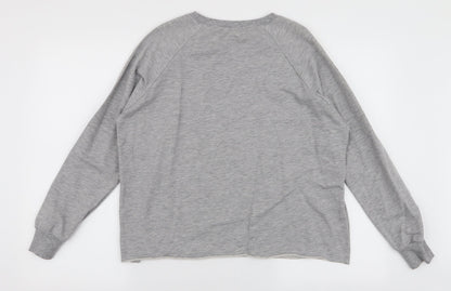 Select Womens Grey  Cotton Pullover Sweatshirt Size 12  Pullover