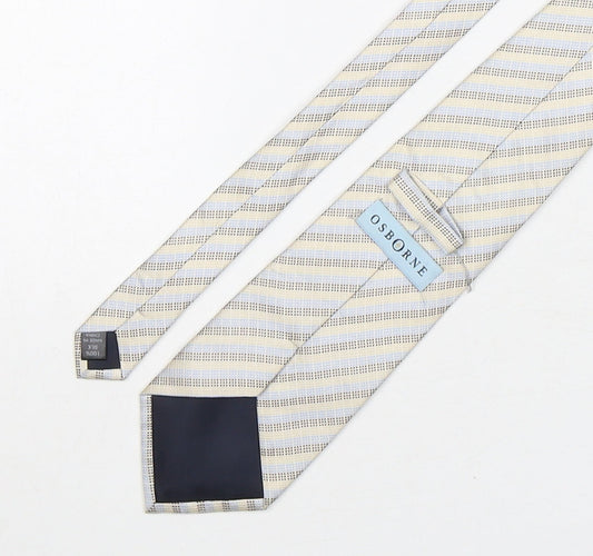 Osborne Mens Multicoloured Striped Silk Pointed Tie One Size