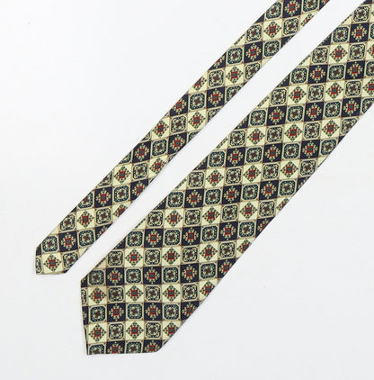Rene Chagal Mens Multicoloured Plaids & Checks Silk Pointed Tie One Size