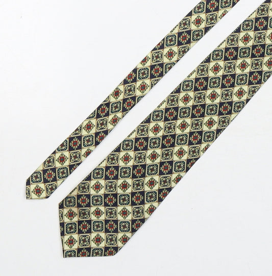 Rene Chagal Mens Multicoloured Plaids & Checks Silk Pointed Tie One Size