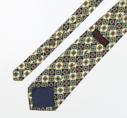Rene Chagal Mens Multicoloured Plaids & Checks Silk Pointed Tie One Size