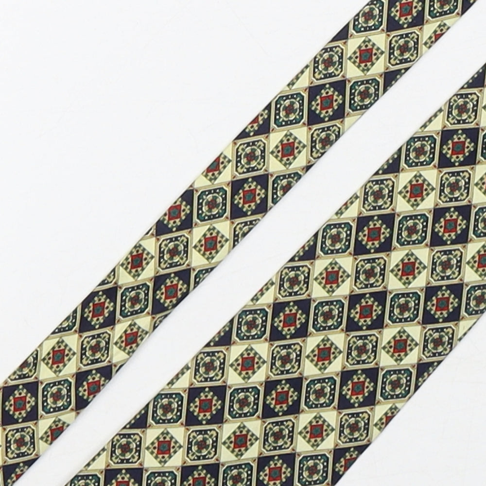 Rene Chagal Mens Multicoloured Plaids & Checks Silk Pointed Tie One Size