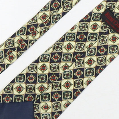 Rene Chagal Mens Multicoloured Plaids & Checks Silk Pointed Tie One Size