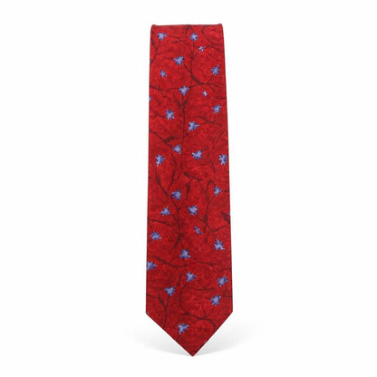 Mens Marks and Spencer Red Floral  Pointed Tie