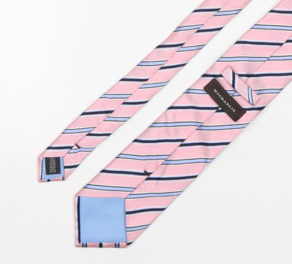 Michaelis Mens Multicoloured Striped Silk Pointed Tie One Size