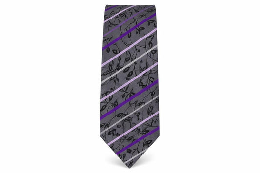 Front view of Next men’s multicoloured striped silk pointed tie one size