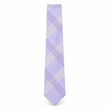 Mens Fellini Purple Plaids & Checks  Pointed Tie