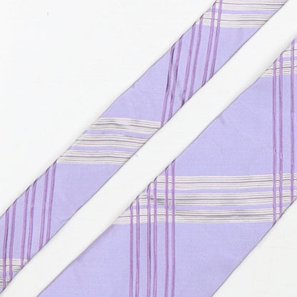 Mens Fellini Purple Plaids & Checks  Pointed Tie