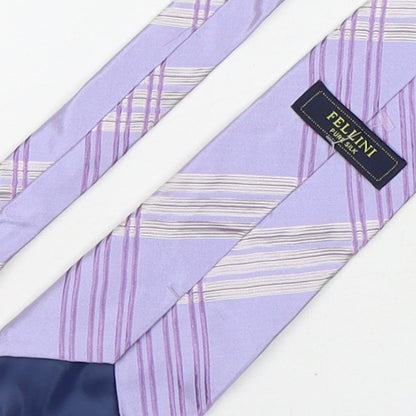 Mens Fellini Purple Plaids & Checks  Pointed Tie